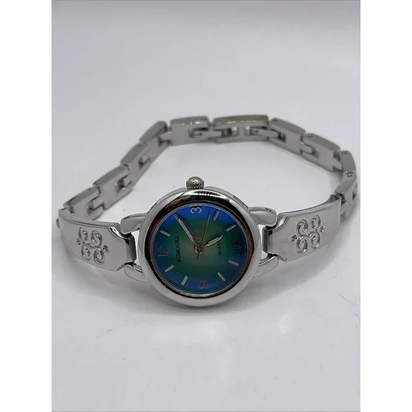 Rumours Women's Quartz Watch Blue/Green Dial Silver Band- New Battery w/ Box - Picture 4 of 10
